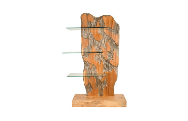 Phillips Collection Suar Wood Open Bookcase Solid Tropical Hardwood Shelving Unit for Living Room ID74140