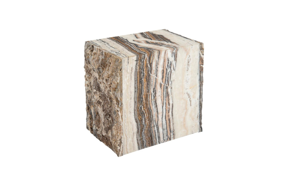 Phillips Collection Onyx Stool - Artisan-crafted Natural Accent For Extra Seating Or Elegant Side Table Decor Brown Stone Id74219