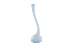 Phillips Collection Frosted Turquoise Hand Blown Glass Sculptural Corkscrew Vase for Mantel or Entryway ID74396
