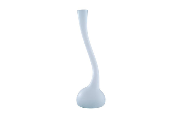 Phillips Collection Frosted Turquoise Hand Blown Glass Sculptural Corkscrew Vase for Mantel or Entryway ID74396