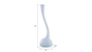 Phillips Collection Frosted Turquoise Hand Blown Glass Sculptural Corkscrew Vase for Mantel or Entryway ID74396