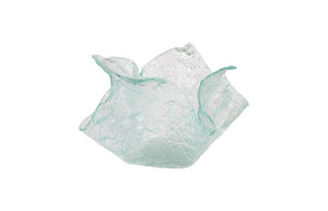 Phillips Collection Bubble Glass Decorative Bowl Handcrafted Turquoise Fluted Artisan Accent Piece ID74540