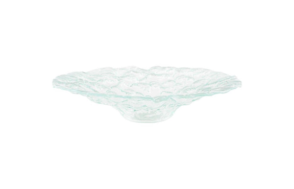 Phillips Collection Bubble Glass Decorative Bowl Large Turquoise Handcrafted Stone Pressed Centerpiece ID74541