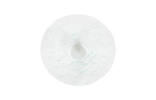 Phillips Collection Bubble Glass Decorative Bowl Large Turquoise Handcrafted Stone Pressed Centerpiece ID74541