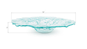 Phillips Collection Bubble Bowl, Medium - Stunning Turquoise Glass Decor With Unique Stone Impressions For Any Space Turquoise Glass Id74542