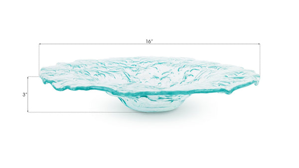 Phillips Collection Bubble Bowl, Medium - Stunning Turquoise Glass Decor With Unique Stone Impressions For Any Space Turquoise Glass Id74542