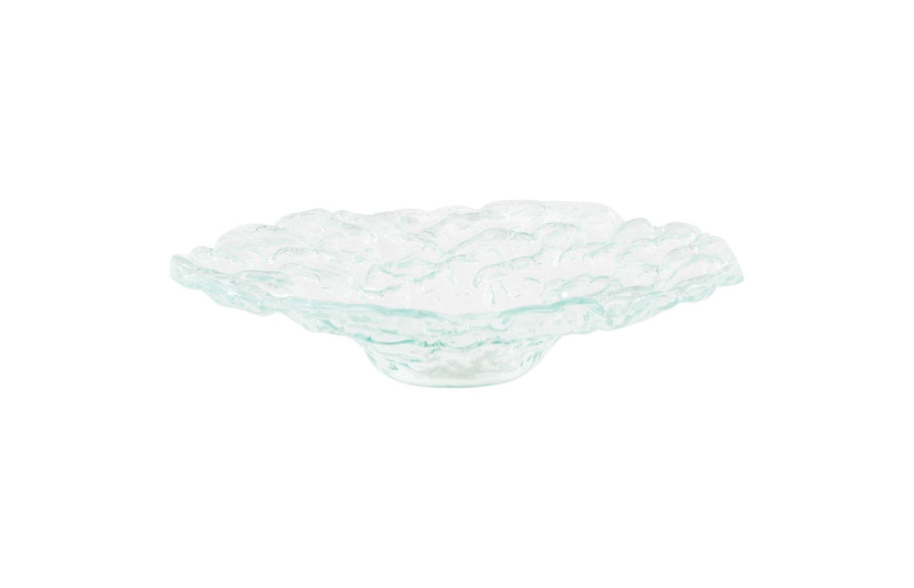Phillips Collection Bubble Bowl, Medium - Stunning Turquoise Glass Decor With Unique Stone Impressions For Any Space Turquoise Glass Id74542