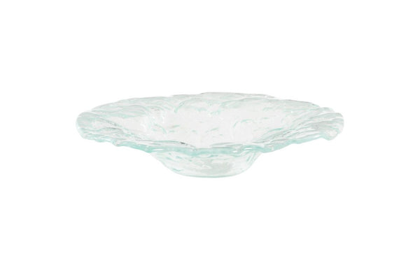 Phillips Collection Bubble Bowl Handcrafted Turquoise Glass with Organic Stone Pressed Texture for Table Decor ID74543