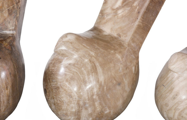 Phillips Collection Petrified Wood Birds Set of 3 - Hand-Carved Natural Elegance for Home Décor & Display Accents ID75023