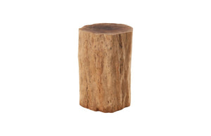 Phillips Collection Longan Wood Organic Accent Stool Solid Hardwood Sculptural Seating for Living Room Decor ID75188