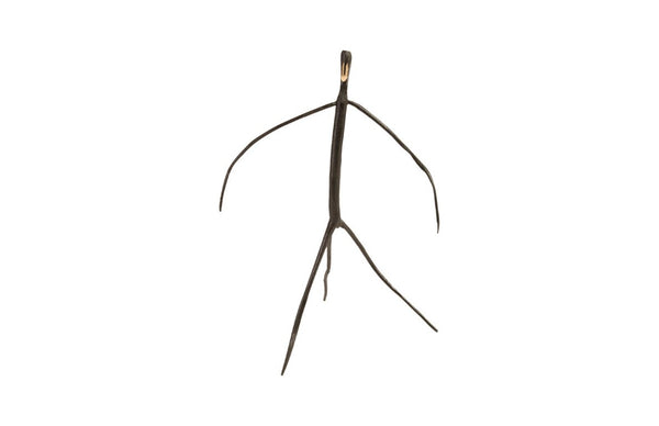 Phillips Collection Abstract Monkey Hand Painted Wood Sculpture Matte Black Accent for Shelves and Consoles ID76069