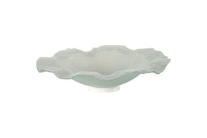 Phillips Collection Frosted Glass Shallow Decorative Bowl with Ring Base for Modern Living Spaces MD With Ring Base ID76849