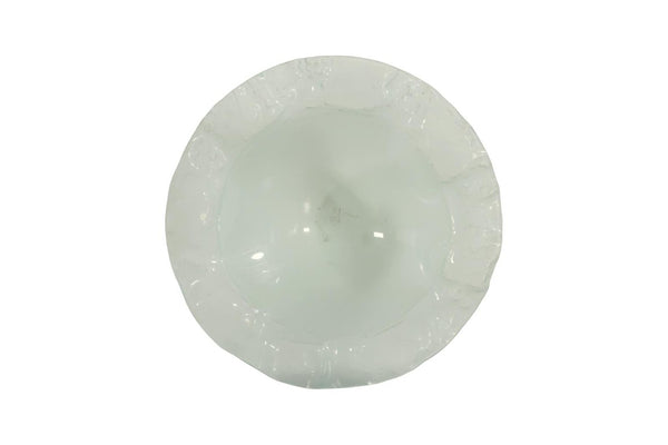 Phillips Collection Frosted Glass Shallow Decorative Bowl with Ring Base for Modern Living Spaces MD With Ring Base ID76849