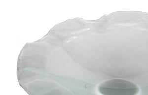 Phillips Collection Frosted Glass Shallow Decorative Bowl with Ring Base for Modern Living Spaces MD With Ring Base ID76849