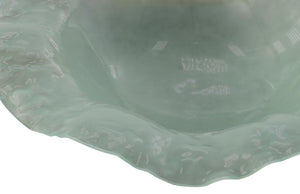 Phillips Collection Frosted Glass Shallow Decorative Bowl with Ring Base for Modern Living Spaces LG Standard ID76851