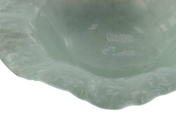 Phillips Collection Frosted Glass Shallow Decorative Bowl with Ring Base for Modern Living Spaces LG Standard ID76851