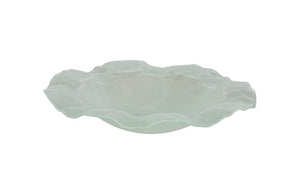 Phillips Collection Frosted Glass Shallow Decorative Bowl with Ring Base for Modern Living Spaces MD Standard ID76852