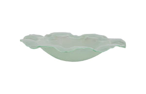 Phillips Collection Frosted Glass Shallow Decorative Bowl with Ring Base for Modern Living Spaces MD Standard ID76852