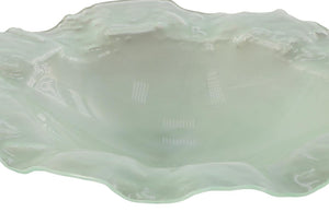 Phillips Collection Frosted Glass Shallow Decorative Bowl with Ring Base for Modern Living Spaces MD Standard ID76852