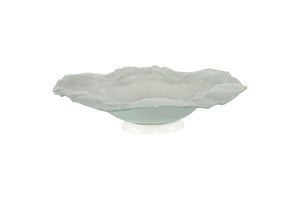 Phillips Collection Frosted Glass Shallow Decorative Bowl with Ring Base for Modern Living Spaces SM With Ring Base ID76853