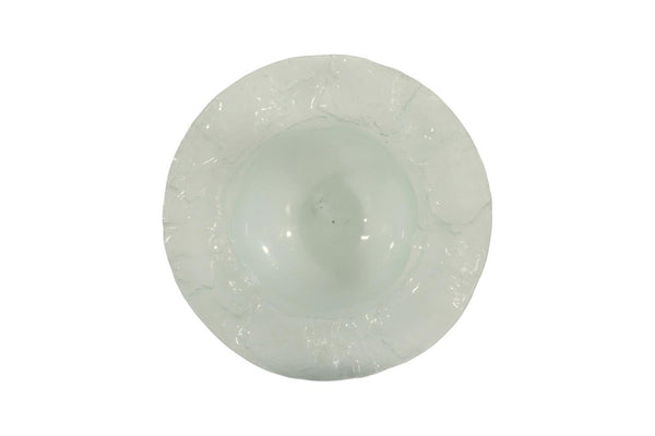 Phillips Collection Frosted Glass Shallow Decorative Bowl with Ring Base for Modern Living Spaces SM With Ring Base ID76853