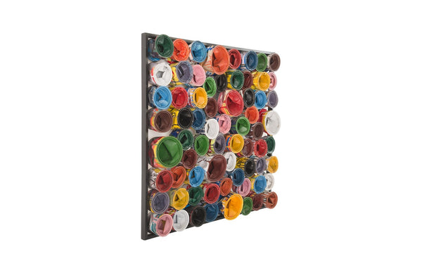 Phillips Collection Paint Can Wall Art - Handcrafted Metal Art Piece with Recycled Materials for Eco-Friendly Decor Square, Assorted Colors, LG ID78275