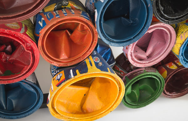 Phillips Collection Paint Can Wall Art - Handcrafted Metal Art Piece with Recycled Materials for Eco-Friendly Decor Square, Assorted Colors, LG ID78275