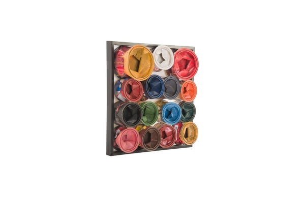 Phillips Collection Paint Can Wall Art - Handcrafted Metal Art Piece with Recycled Materials for Eco-Friendly Decor Square, Assorted Colors, SM ID78276