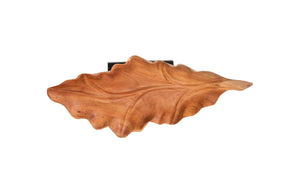 Phillips Collection Carved Leaf Sculpture On Stand - Elegant Hand-carved Mahogany Art For Modern Organic Decor Brown,Black Wood ,Mahogany Id83700