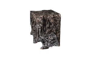 Phillips Collection Black Wash Stool - Handcrafted Solid Wood Accent Piece With Unique Artistic Finish For Any Space Black,Gray Wood Id85087