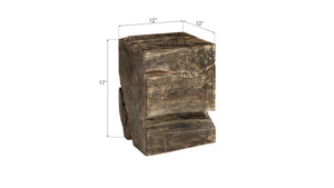 Phillips Collection Black Wash Stool - Handcrafted Solid Wood Accent Piece With Unique Artistic Finish For Any Space Black,Gray Wood Id85087