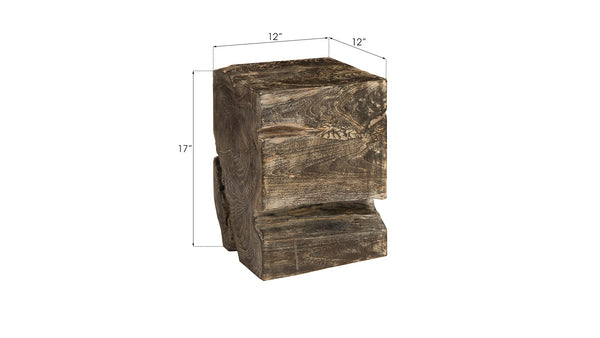 Phillips Collection Black Wash Stool - Handcrafted Solid Wood Accent Piece With Unique Artistic Finish For Any Space Black,Gray Wood Id85087
