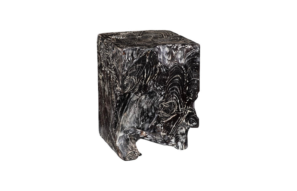 Phillips Collection Black Wash Stool - Handcrafted Solid Wood Accent Piece With Unique Artistic Finish For Any Space Black,Gray Wood Id85087