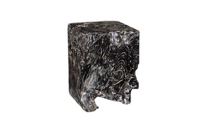 Phillips Collection Black Wash Stool - Handcrafted Solid Wood Accent Piece With Unique Artistic Finish For Any Space Black,Gray Wood Id85087