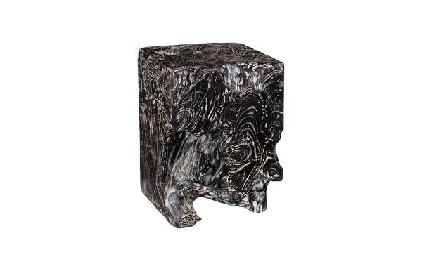 Phillips Collection Black Wash Stool - Handcrafted Solid Wood Accent Piece With Unique Artistic Finish For Any Space Black,Gray Wood Id85087