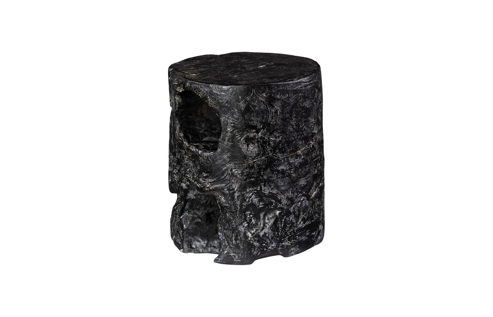 Phillips Collection Black Wash Round Stool - Handcrafted Solid Wood Accent for Versatile Use in Modern & Rustic Spaces ID85088