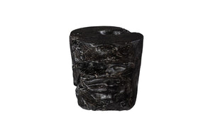 Phillips Collection Black Wash Solid Wood Round Stool Handcrafted Artisan Accent Seat or Plant Stand ID85089