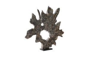 Phillips Collection Teak Wood Sculpture on Stand - Handcrafted Black Wash Driftwood Design for Modern Coastal Interiors ID85091