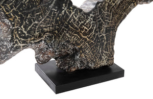 Phillips Collection Teak Wood Sculpture on Stand - Handcrafted Black Wash Driftwood Design for Modern Coastal Interiors ID85091