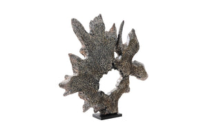Phillips Collection Teak Wood Sculpture on Stand - Handcrafted Black Wash Driftwood Design for Modern Coastal Interiors ID85091