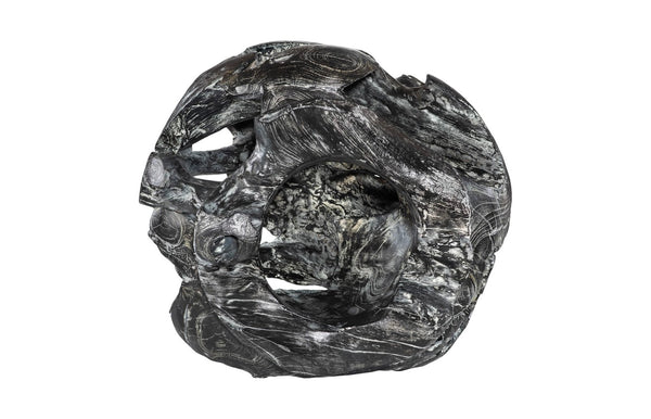 Phillips Collection Teak Planter - Handcrafted Solid Teak Root Wood with Organic Design for Modern Home Décor Accents Black Wash Finish ID85101