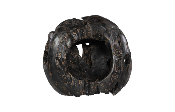 Phillips Collection Teak Planter - Handcrafted Solid Teak Root Wood with Organic Design for Modern Home Décor Accents Black, Brown ID85102