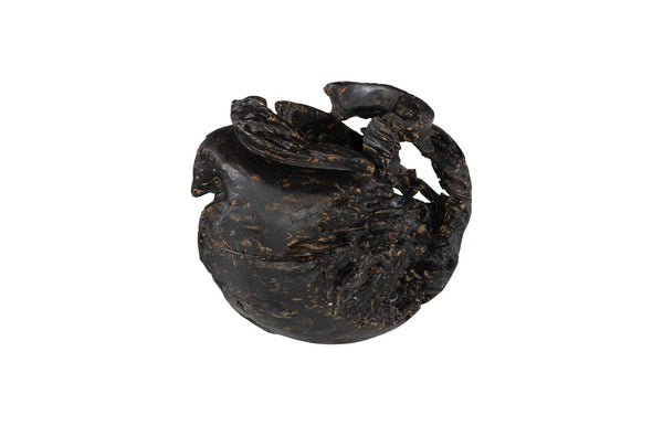 Phillips Collection Teak Planter - Handcrafted Solid Teak Root Wood with Organic Design for Modern Home Décor Accents Black, Brown ID85102