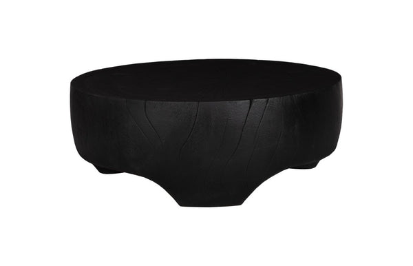 Phillips Collection Low Suar Wood Square Coffee Table Ebony Finish Organic Grain for Modern Living Rooms ID86845