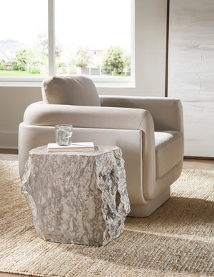 Phillips Collection Marble Gray Stool - Handcrafted Elegance for Seating, Display, or Accent in Modern & Classic Homes ID94664