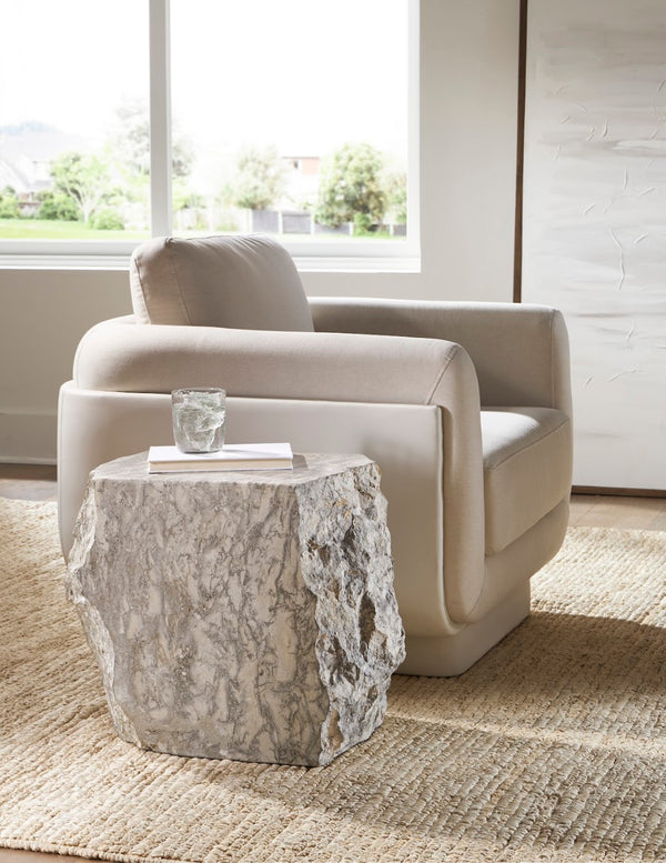 Phillips Collection Marble Gray Stool - Handcrafted Elegance for Seating, Display, or Accent in Modern & Classic Homes ID94664