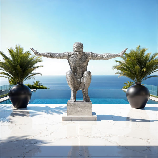 Phillips Collection Outstretched Arms Sculpture - Striking Aluminum Art Piece for Modern Minimalist Home Décor ID96056