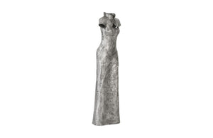 Phillips Collection Dress Sculpture Hand Formed Aluminum Figure Life Sized Statement Art for Entryway ID96058