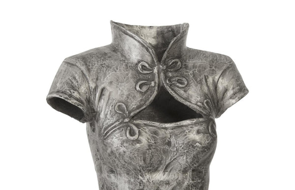 Phillips Collection Dress Sculpture Hand Formed Aluminum Figure Life Sized Statement Art for Entryway ID96058