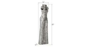 Phillips Collection Dress Sculpture Hand Formed Aluminum Figure Life Sized Statement Art for Entryway ID96058
